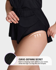 Halter V-Neck Tummy Control Swim Romper Set