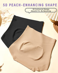 High-Waist Checkered Sculpting Panties (6 Pack)