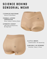 High-Waist Checkered Sculpting Panties (6 Pack)