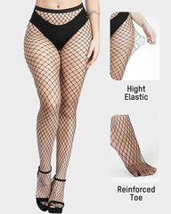 High-Waist Classic Fishnet Pantyhose – 4 Mesh Styles
