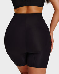 High-Waist Zip-Up Tummy Control Shaping Shorts