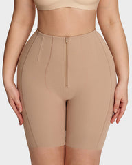 High-Waist Zip-Up Shaping Shorts