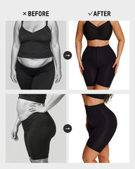 High-Waist Zip-Up Tummy Control Shaping Shorts