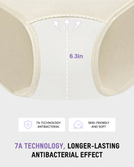 High-Waist Cotton Briefs with Extended Gusset & Antibacterial Lining (4 Pack)