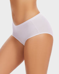 High-Waist Cotton Briefs with Extended Gusset & Antibacterial Lining (4 Pack)