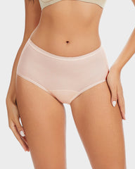 High-Waist Cotton Briefs with Extended Gusset & Antibacterial Lining (4 Pack)