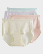 High-Waist Cotton Briefs with Extended Gusset & Antibacterial Lining (4 Pack)