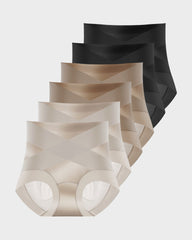 High-Waist Cross Compression Shaping Panties (6 Pack)