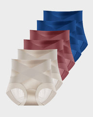 High-Waist Cross Compression Shaping Panties (6 Pack)