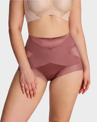 High-Waist Cross Compression Shaping Panties (6 Pack)