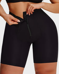 High-Waist Zip-Up Shaping Shorts