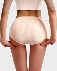 High-Waisted Cotton Seamless Lifting Briefs (4 Pack)