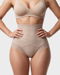 High-Waisted Crisscross Tummy-Control Butt-Lift Briefs(3 Pack)