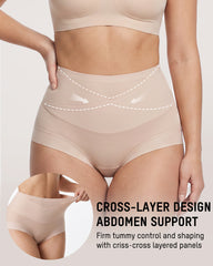 High-Waisted Double-Layer Tummy-Control Briefs(6 pack)