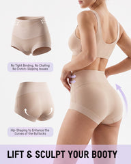 High-Waisted Double-Layer Tummy-Control Briefs(6 pack)