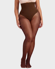 High-Waisted Floral Lace Sheer Tummy-Control Tights