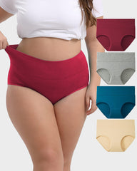 High-Waisted Full Coverage Cotton Briefs(4 pack)