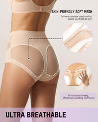High-Waisted Mesh-Panel Full-Coverage Briefs (6-Pack)