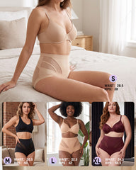 High-Waisted Mesh-Panel Full-Coverage Briefs (6-Pack)