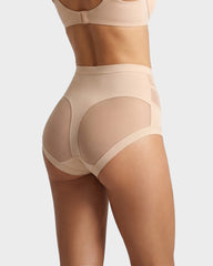 High-Waisted Mesh-Panel Full-Coverage Briefs (6-Pack)