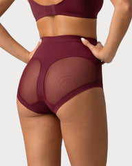 High-Waisted Mesh-Panel Full-Coverage Briefs (6-Pack)