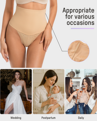 High-Waisted Seamless Lace Sculpt Shapewear Thong (2 Pack)