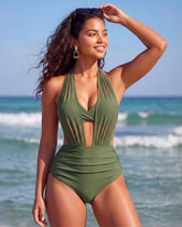 High-Waisted Tummy Control Mesh Bikini Set