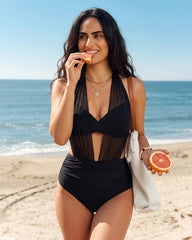 High-Waisted Tummy Control Mesh Bikini Set