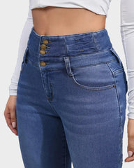 High Waist Fleece-Lined Denim Jeans