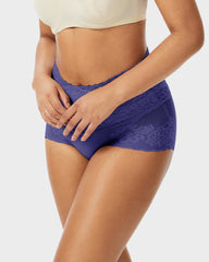 High Waist Lace V-Cut Breathable Shaping Panties (3 Pack)