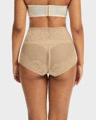 High Waist Lace V-Cut Breathable Shaping Panties (3 Pack)