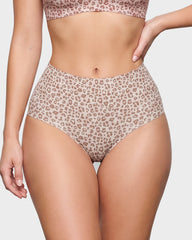 High Waist Seamless Leopard Tummy Brief(6 Pack)