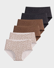 High Waist Seamless Leopard Tummy Brief(6 Pack)