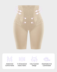 Lace High-Waisted Tummy Control Shaping Shorts(2 Pack)