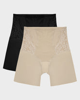 Lace High-Waisted Tummy Control Shaping Shorts(2 Pack)