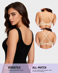 Lace Underwire Unlined Sheer Demi Balconette Bra