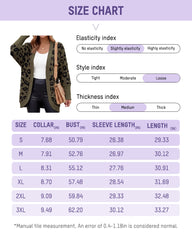 Leopard-Print Open-Front Knit Cardigan with Pockets