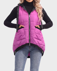Lightweight Hooded Quilted Longline Vest
