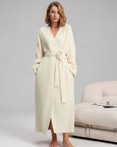 Long Plush Fleece Robe with Pockets