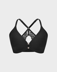 Magnetic Front-Closure Lace Racerback Bra