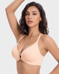 Magnetic Front-Closure Lace Racerback Bra