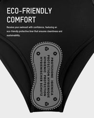 Metallic Accent Mesh Panel One-Piece Swimsuit