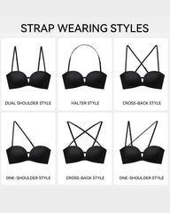 No-Slip Front Closure Push-Up Strapless Bra
