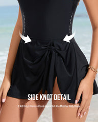 One Shoulder Skirted One Piece Swimsuit