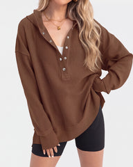 Oversized Collared Ribbed Sweatshirt