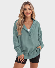 Oversized Collared Ribbed Sweatshirt