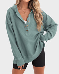 Oversized Collared Ribbed Sweatshirt
