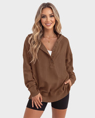 Oversized Collared Ribbed Sweatshirt