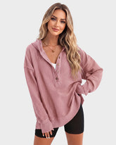 Oversized Collared Ribbed Sweatshirt