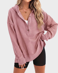 Oversized Collared Ribbed Sweatshirt